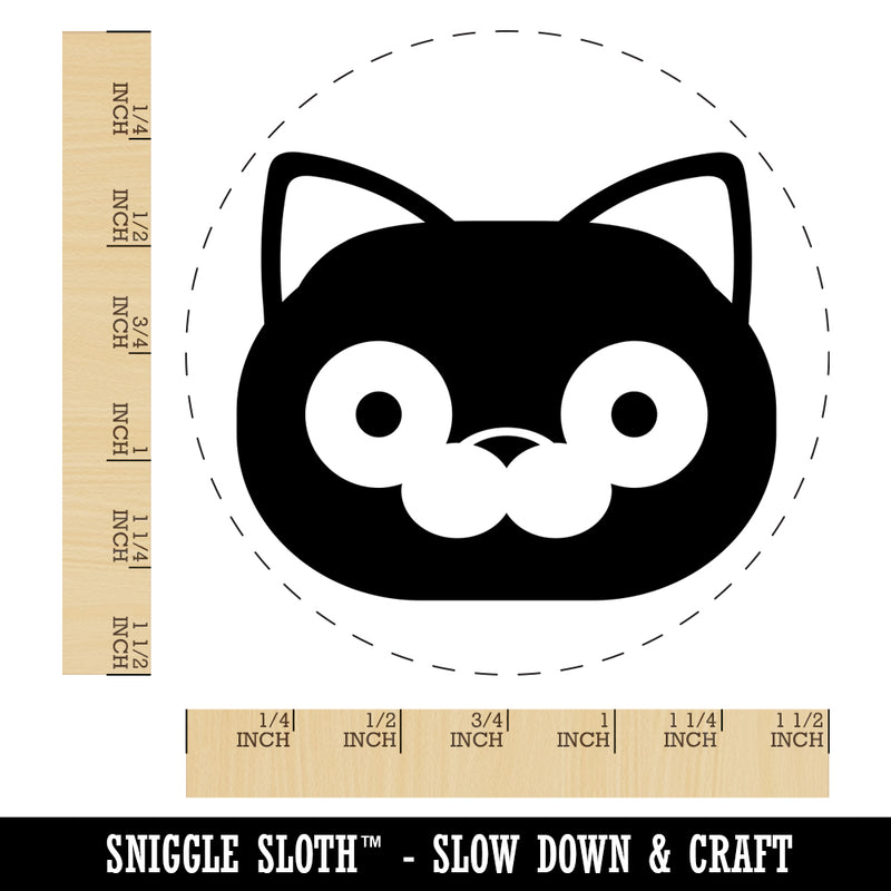 Round Cat Face Shocked Self-Inking Rubber Stamp for Stamping Crafting Planners