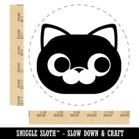 Round Cat Face Side Eye Self-Inking Rubber Stamp for Stamping Crafting Planners