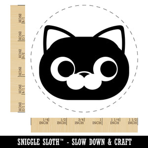 Round Cat Face Side Eye Self-Inking Rubber Stamp for Stamping Crafting Planners