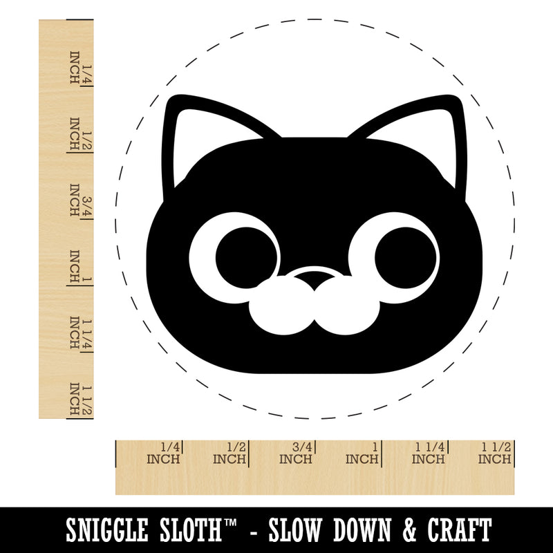 Round Cat Face Side Eye Self-Inking Rubber Stamp for Stamping Crafting Planners