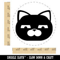 Round Cat Face Skeptical Self-Inking Rubber Stamp for Stamping Crafting Planners