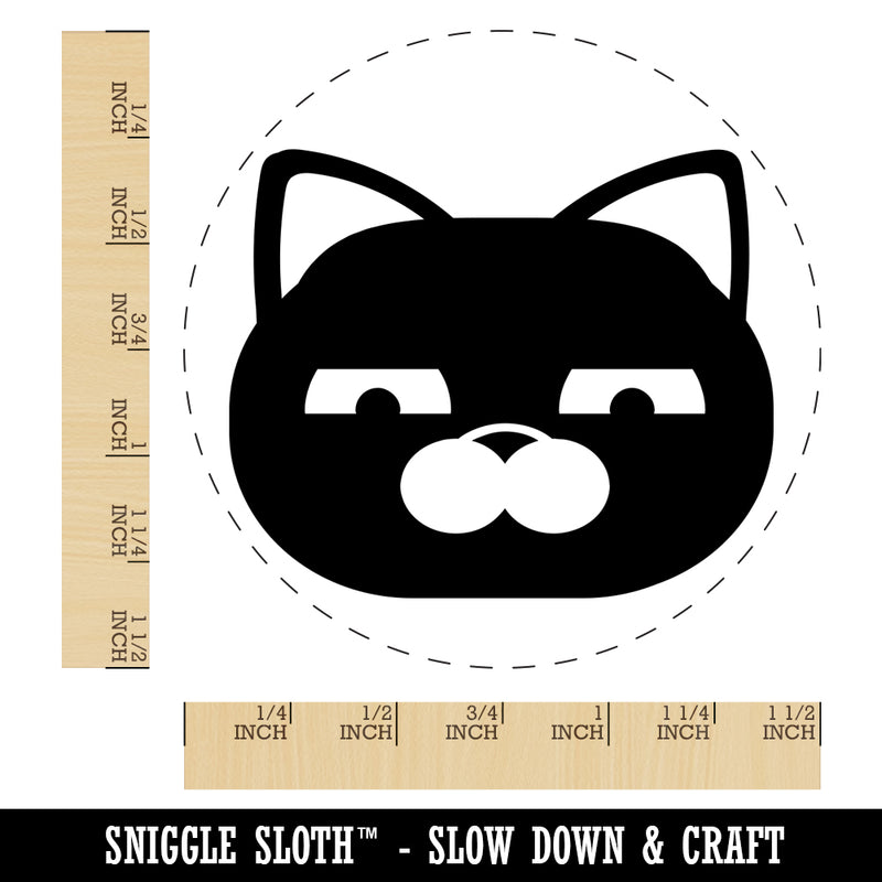 Round Cat Face Skeptical Self-Inking Rubber Stamp for Stamping Crafting Planners