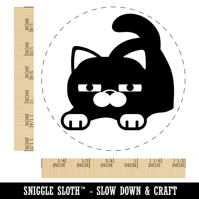 Round Cat Stretching Self-Inking Rubber Stamp for Stamping Crafting Planners