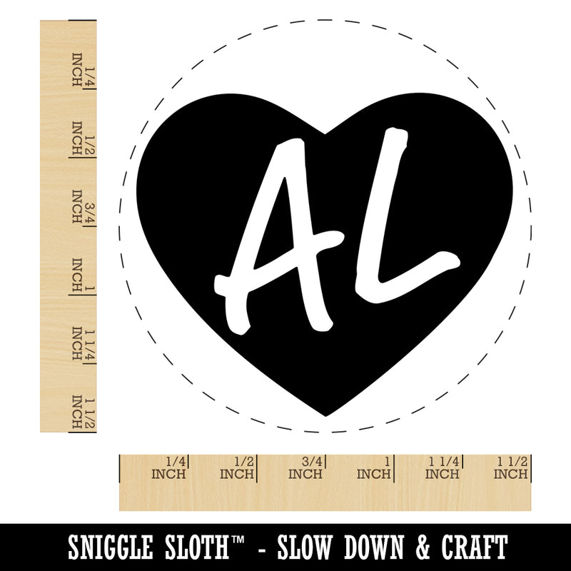 AL Alabama State in Heart Self-Inking Rubber Stamp for Stamping Crafting Planners