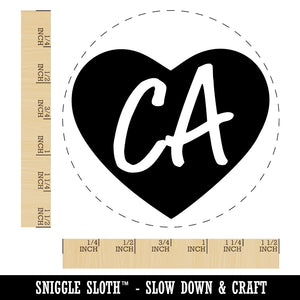 CA California State in Heart Self-Inking Rubber Stamp for Stamping Crafting Planners