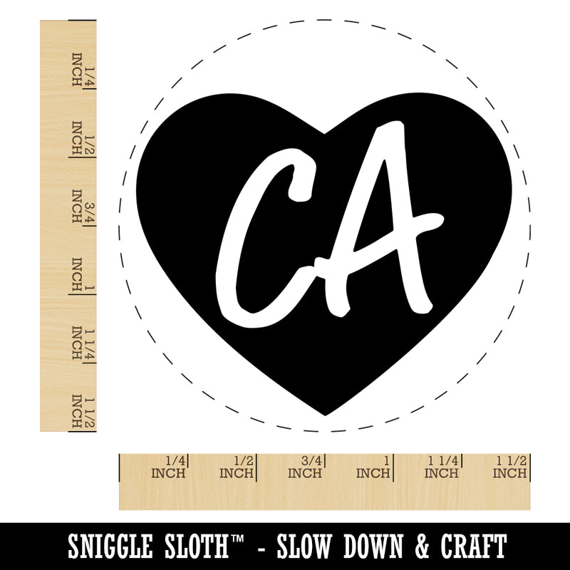 CA California State in Heart Self-Inking Rubber Stamp for Stamping Crafting Planners