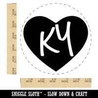 KY Kentucky State in Heart Self-Inking Rubber Stamp for Stamping Crafting Planners