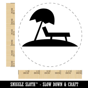 Lounge Chair Umbrella Beach Sun Self-Inking Rubber Stamp for Stamping Crafting Planners
