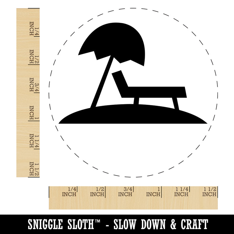 Lounge Chair Umbrella Beach Sun Self-Inking Rubber Stamp for Stamping Crafting Planners