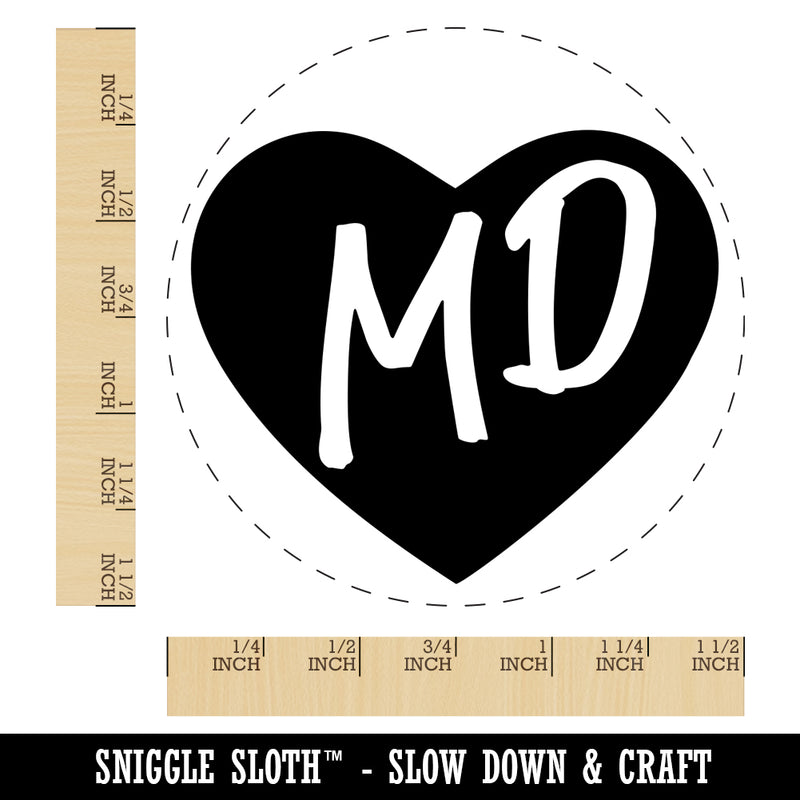 MD Maryland State in Heart Self-Inking Rubber Stamp for Stamping Crafting Planners