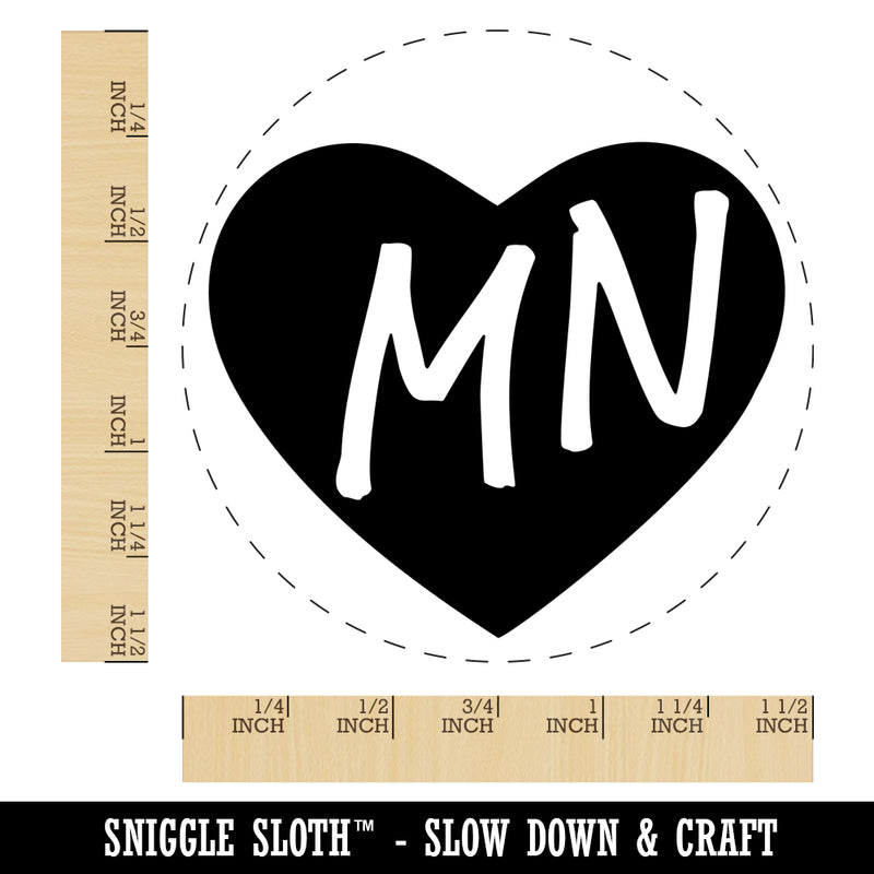 MN Minnesota State in Heart Self-Inking Rubber Stamp for Stamping Crafting Planners