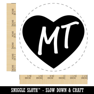 MT Montana State in Heart Self-Inking Rubber Stamp for Stamping Crafting Planners