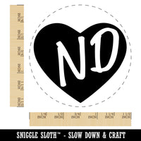 ND North Dakota State in Heart Self-Inking Rubber Stamp for Stamping Crafting Planners