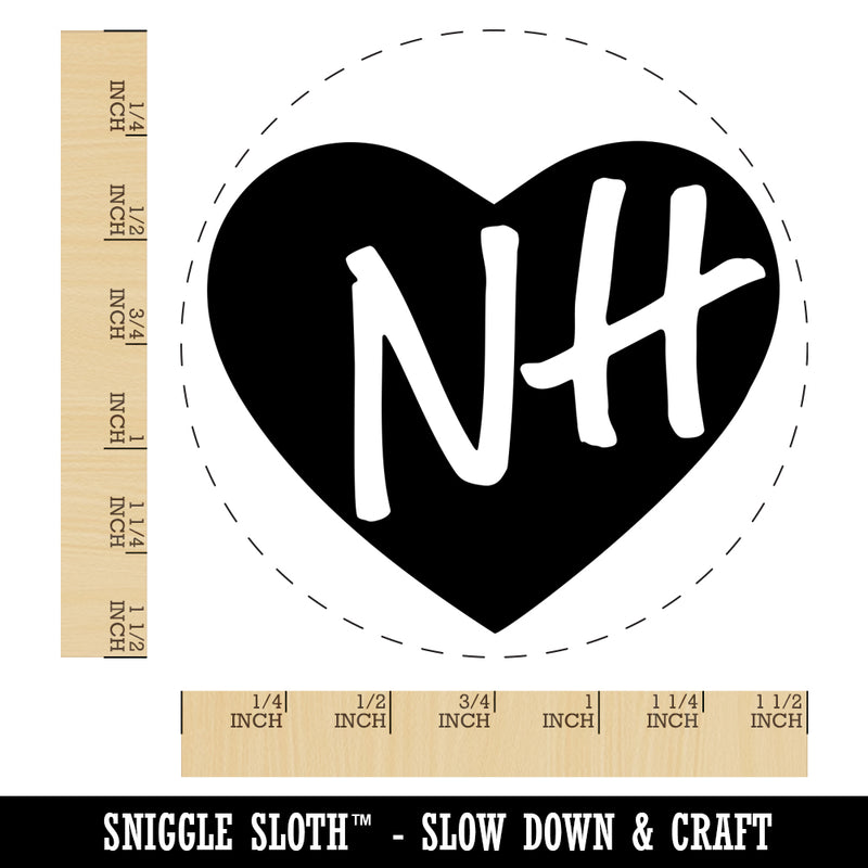 NH New Hampshire State in Heart Self-Inking Rubber Stamp for Stamping Crafting Planners