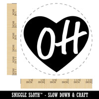 OH Ohio State in Heart Self-Inking Rubber Stamp for Stamping Crafting Planners