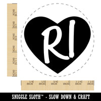 RI Rhode Island State in Heart Self-Inking Rubber Stamp for Stamping Crafting Planners