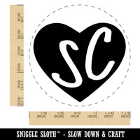 SC South Carolina State in Heart Self-Inking Rubber Stamp for Stamping Crafting Planners