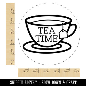 Tea Time Cup Self-Inking Rubber Stamp for Stamping Crafting Planners