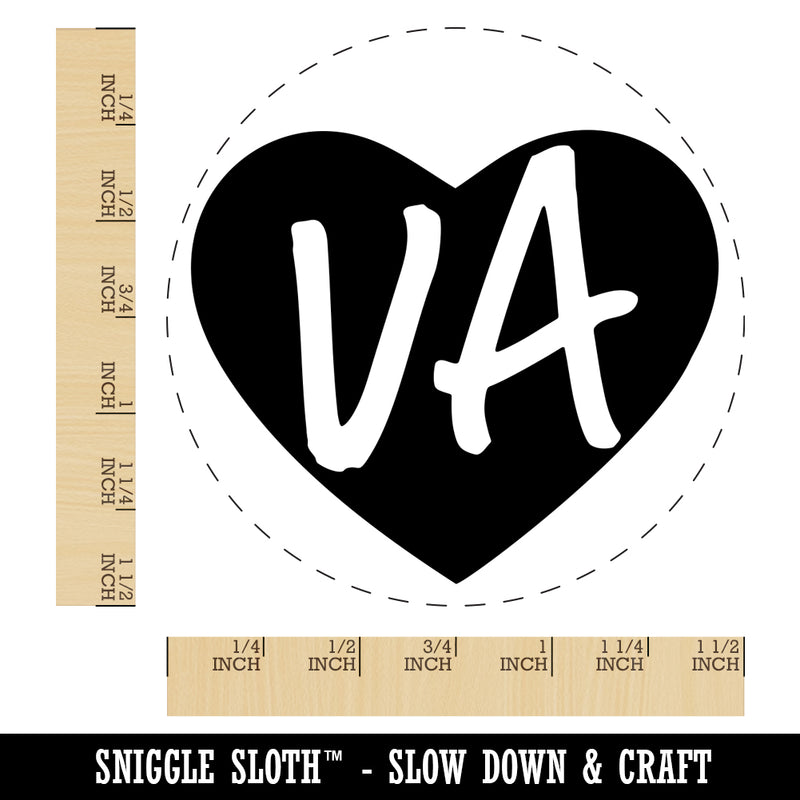 VA Virginia State in Heart Self-Inking Rubber Stamp for Stamping Crafting Planners