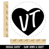 VT Vermont State in Heart Self-Inking Rubber Stamp for Stamping Crafting Planners