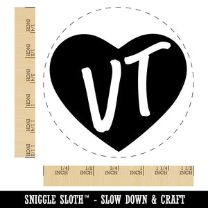 VT Vermont State in Heart Self-Inking Rubber Stamp for Stamping Crafting Planners