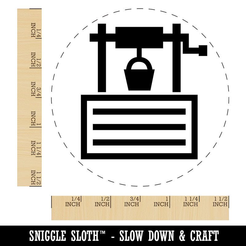 Wishing Water Well Icon Self-Inking Rubber Stamp for Stamping Crafting Planners