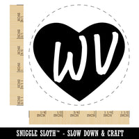 WV West Virginia State in Heart Self-Inking Rubber Stamp for Stamping Crafting Planners