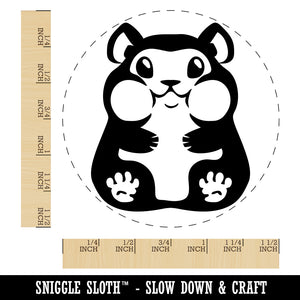 Chubby Cheek Hamster Self-Inking Rubber Stamp for Stamping Crafting Planners