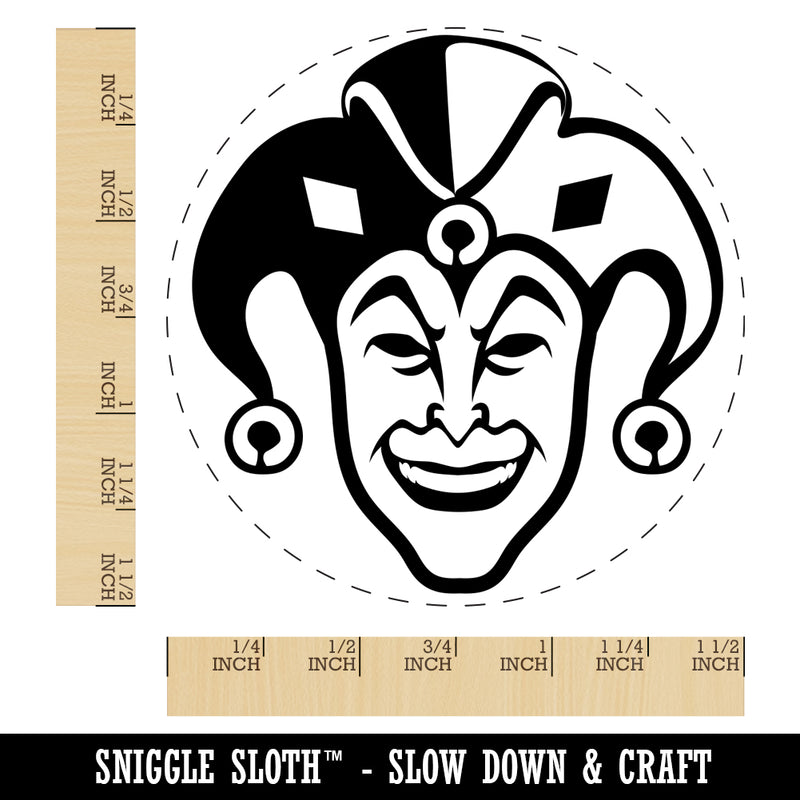 Court Jester Joker Harlequin Self-Inking Rubber Stamp for Stamping Crafting Planners