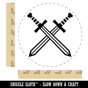 Crossed Swords Battle Icon Self-Inking Rubber Stamp for Stamping Crafting Planners