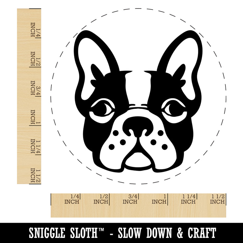 French Bulldog Face Self-Inking Rubber Stamp for Stamping Crafting Planners