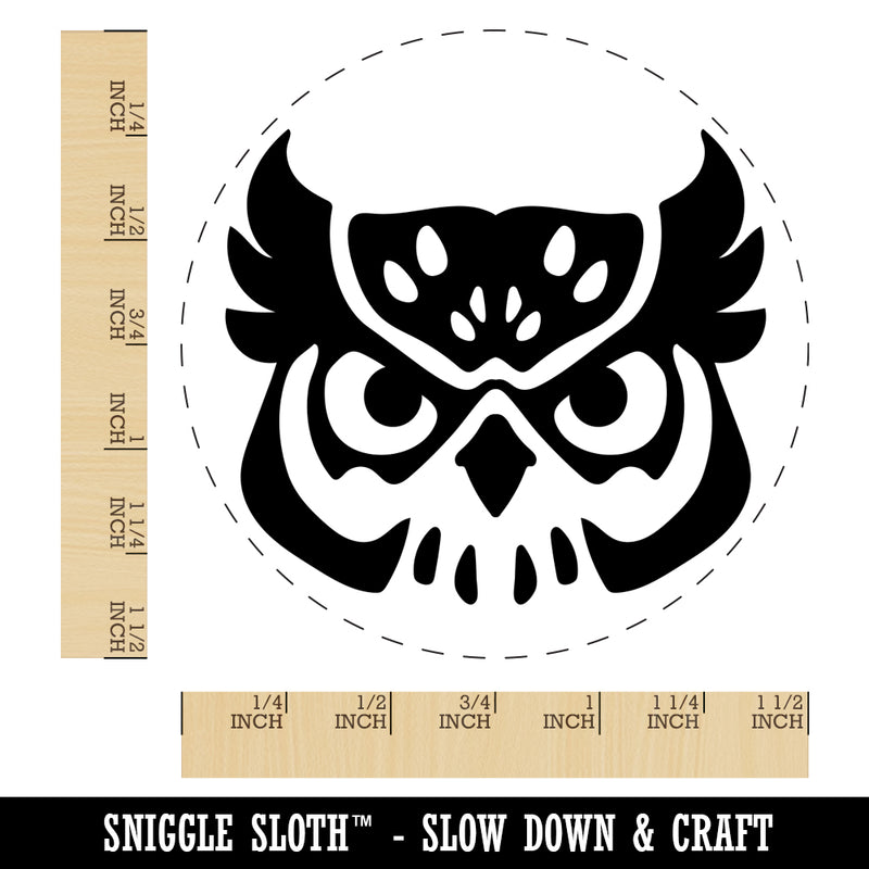 Great Horned Owl Head Self-Inking Rubber Stamp for Stamping Crafting Planners