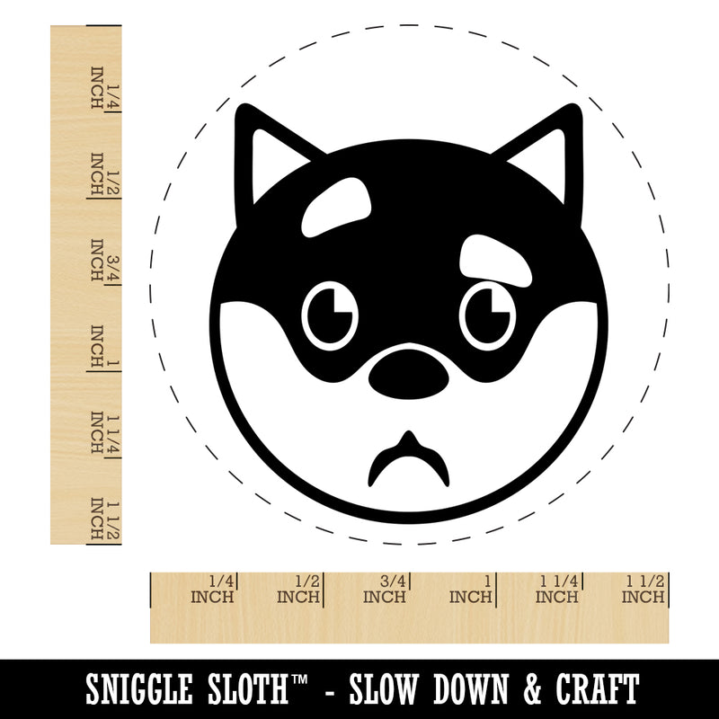Husky Dog Face Curious Self-Inking Rubber Stamp for Stamping Crafting Planners
