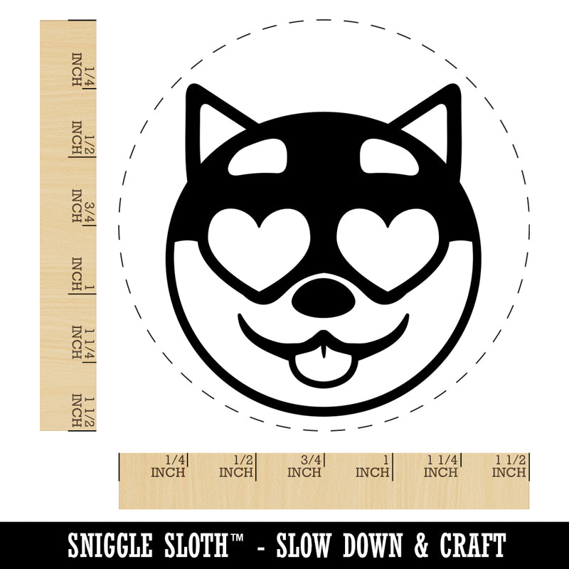 Husky Dog Face Love Heart Eyes Self-Inking Rubber Stamp for Stamping Crafting Planners