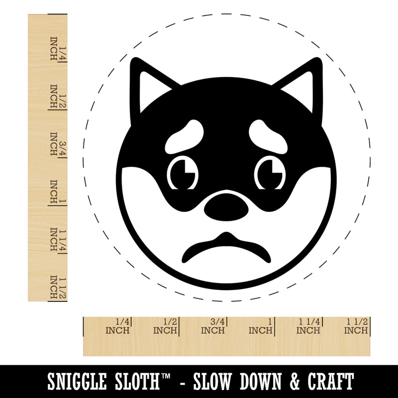 Husky Dog Face Sad Self-Inking Rubber Stamp for Stamping Crafting Planners