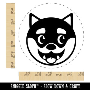 Husky Dog Face Side Eye Self-Inking Rubber Stamp for Stamping Crafting Planners