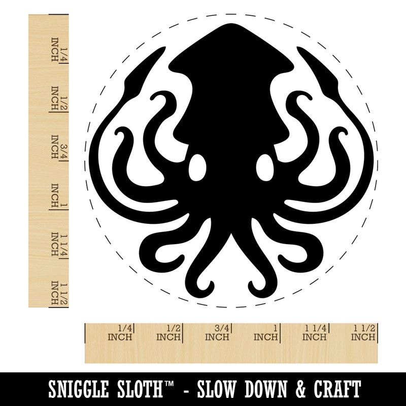 Inky Squid with Tentacles Self-Inking Rubber Stamp for Stamping Crafting Planners