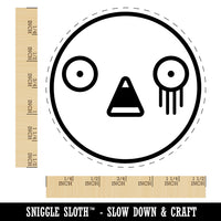 Kawaii Cute Horrified Scared Face Self-Inking Rubber Stamp for Stamping Crafting Planners