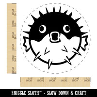 Startled Puffer Fish Self-Inking Rubber Stamp for Stamping Crafting Planners