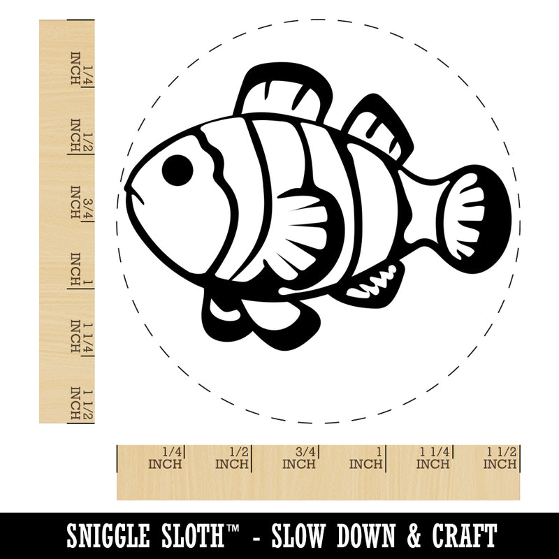 Striped Clownfish Self-Inking Rubber Stamp for Stamping Crafting Planners