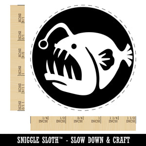 Toothy Angler Fish Self-Inking Rubber Stamp for Stamping Crafting Planners