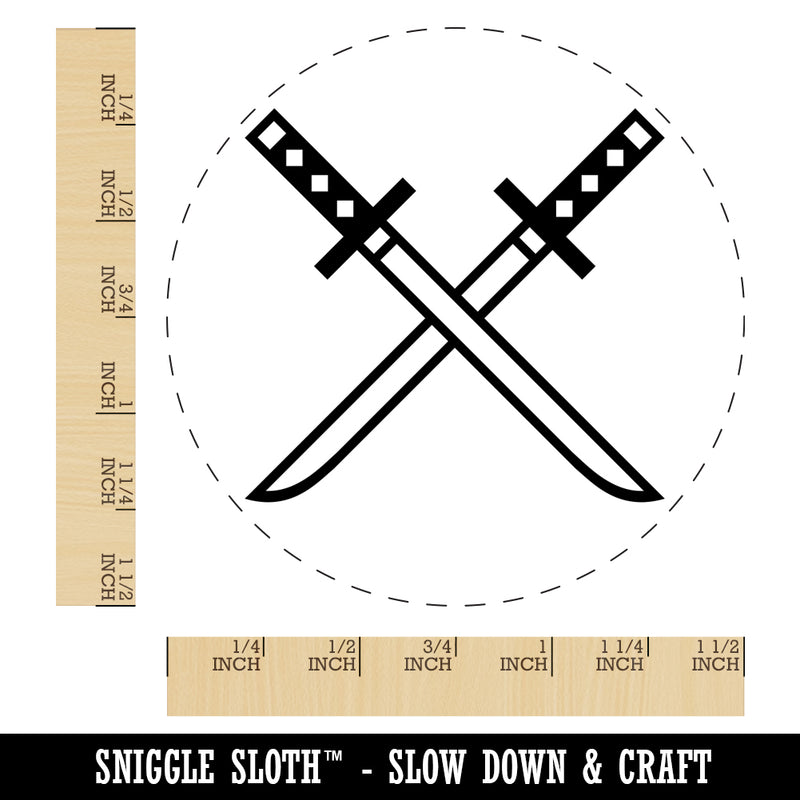 Ninjato Katana Ninja Swords Self-Inking Rubber Stamp for Stamping Crafting Planners