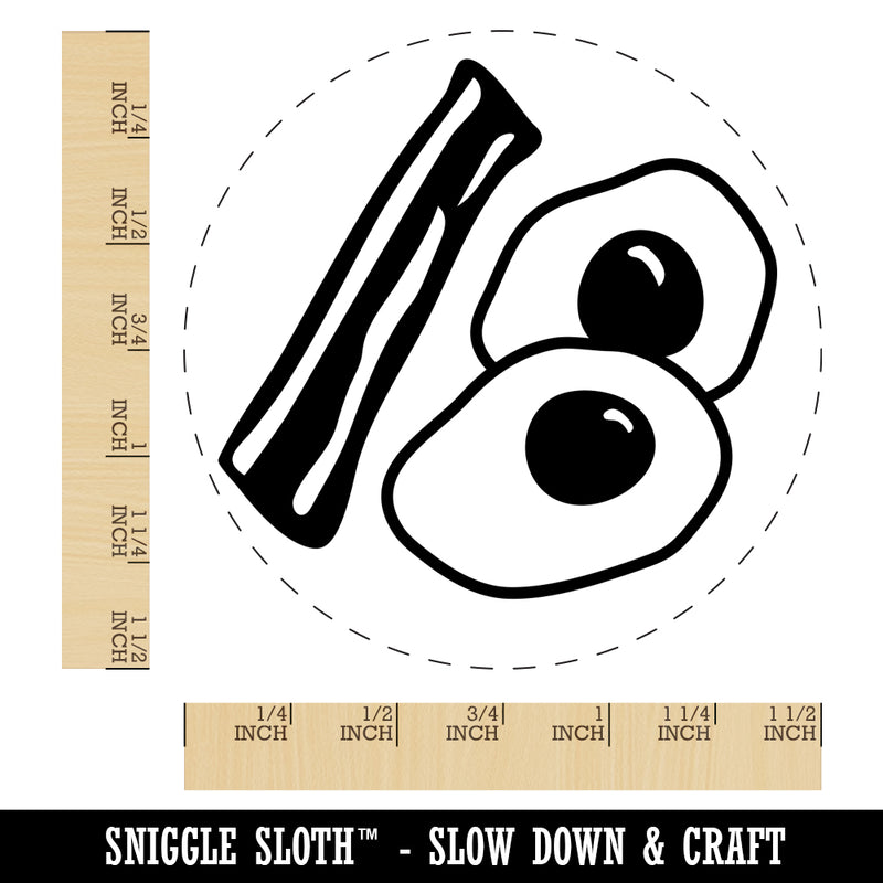 Bacon and Eggs Breakfast Self-Inking Rubber Stamp for Stamping Crafting Planners