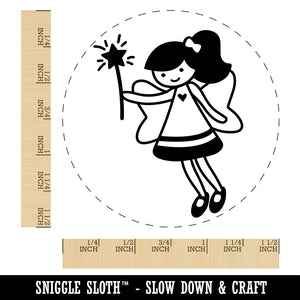 Sweet Fairy with Wand Self-Inking Rubber Stamp for Stamping Crafting Planners