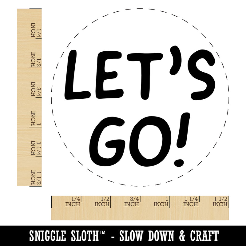 Let's Go Travel Fun Text Self-Inking Rubber Stamp for Stamping Crafting Planners