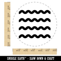 Wavy Lines Waves Self-Inking Rubber Stamp for Stamping Crafting Planners