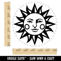 Heraldic Sun Face Self-Inking Rubber Stamp for Stamping Crafting Planners