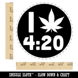 I Love 420 Marijuana Circle Self-Inking Rubber Stamp for Stamping Crafting Planners