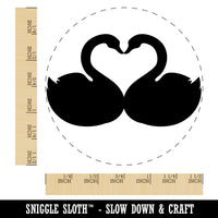 Kissing Swans Forming a Heart Self-Inking Rubber Stamp for Stamping Crafting Planners