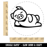 Lazy Pig Lounging Self-Inking Rubber Stamp for Stamping Crafting Planners